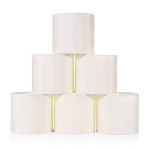lot 18628 image: Wellmet Small Lamp Shades,ONLY for Candle Bulbs,Clip-on Drum Mini Lampshades,Set of 6, 5.5x 5.5x5,Cream White