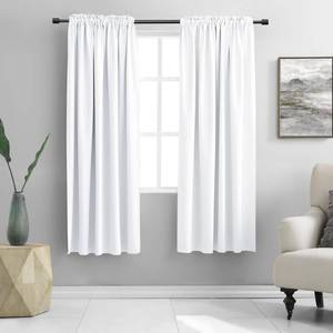lot 18634 image: Window Decor Kitchen Curtain Drapes - Half Room Darkening Thermal Insulated Curtains Set Rod Pocket Energy Saving for Kitchen Livingroom Dining,52 Wide x 72 Long,Pure White,2 Panels