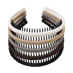 lot 18636 image: WOWOVOWOVO Thin Headbands for Women Girls Men Plastic Hairbands Fashion Non Slip Elastic Head Bands for Thick Hair Accessories (5 Packs)