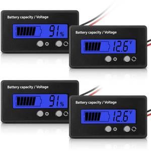 lot 18638 image: 2 Pieces DC 12V 24V 36V 48V 72V Battery Meter with Alarm, Front Setting and Switch Key, Battery Capacity Voltage Indicator Battery Gauge Monitors -Acid and Lithium ion Battery Indicator (Blue)