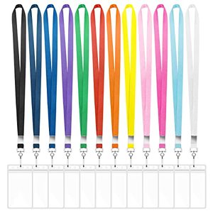 lot 18652 image: 12 Pack Cruise Lanyard with ID Card Holder, Durable Lanyard with Waterproof ID Badge Holder Cruise Lanyards for ID Badges Ship Cards Carnival Sail Keys (12 Colors)