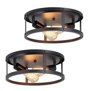 lot 18660 image: SKEJAO 13 inch Black Flush Mount Ceiling Light Fixture,2-Light Hallway Light fixtures Ceiling,Light Fixtures Ceiling Mount for Kitchen,Farmhouse,Bedroom (2 Pack)