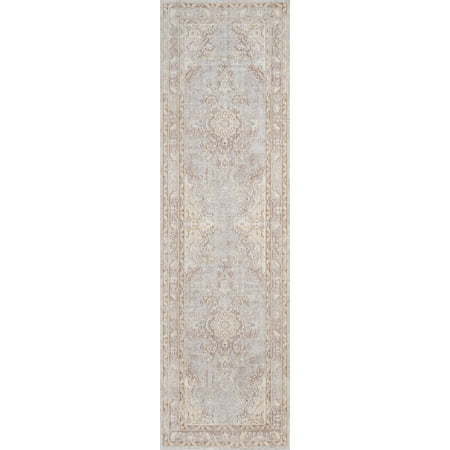 lot 18927 image: 27x8 Runner Medallion Loomed Gray - Momeni