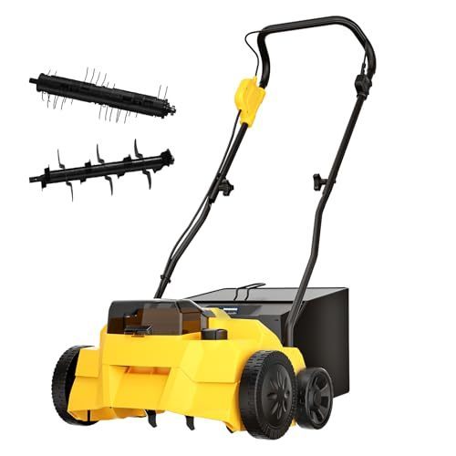 lot 20126 image: Mellif 14.2in Cordless Dethatcher  Scarifier for Dewalt 20V MAX Battery (No Battery Included), 5-Position Depth Adjustment, 600W Brushless Lawn Aerator with Removable 10.6-Gallon Collection Bag&nbsp