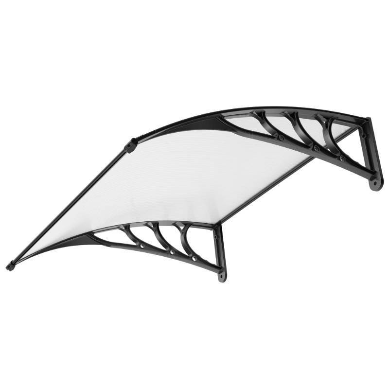 lot 97988 image: VIVOHOME Polycarbonate Window Door Awning Canopy Transparent with Black Bracket 40 Inch x 40 Inch