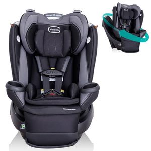 lot 63897 image: Evenflo Revolve360 Extend All-in-One Rotational Car Seat with Quick Clean Cover (Revere Gray) - Retail $352.91
