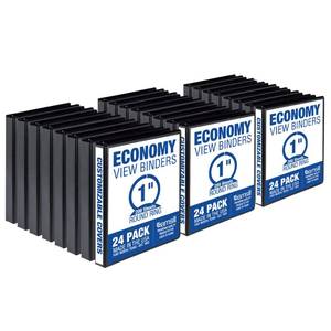 lot 63898 image: Samsill Economy 1 Inch 3 Ring Binder, Made in The USA, Round Ring Binder, Customizable Clear View Cover, Black, (MP248530)