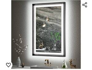lot 64236 image: LED Bathroom Mirror with Lights Smart Makeup Mirror Lighting Wall Vanity Mirror Lighted Anti-Fog,