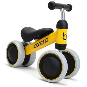 lot 64238 image: banana bike Kids Balance Bike - Training Toddler Bikes for Kids Ages 2-6 with Comfortable Handles & Cute Wicker Basket - Bicycle for Kids, Balancing Bike, Little Kids First Bike -Yellow