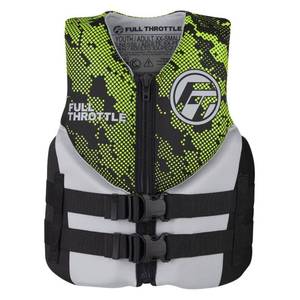 lot 64241 image: Full Throttle Junior Hinged Rapid Dry Neoprene Life Jacket, Green
