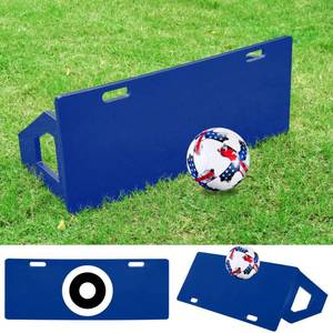 lot 63382 image: PROLEE Soccer Rebounder Board 40X16 Foldable Soccer Wall with 2 Angles Rebound Board for Passing & Shooting Practice, BlueBlack (Blue) - Retail $108.99