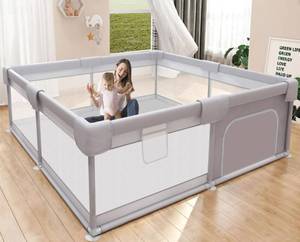 lot 63388 image: Baby Playpen Play Pens for Babies and Toddlers Baby Fence Baby Play Yards for Indoor & Outdoor with Breathable Mesh Anti-Fall Playpen