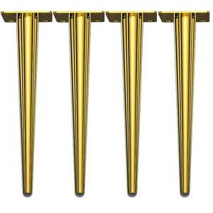 lot 63397 image: Osring 28 Inch Furniture Table Legs Golden, Steel Round Tapered Modern Coffee Table Feet, Straight Metal Furniture Leg Hardware for Cabinet and Couch, 4 Pack