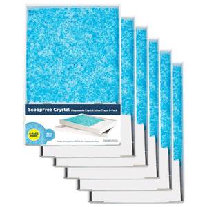 lot 63481 image: PetSafe ScoopFree Crystal Cat Litter Tray Refills, Fresh Scent, 6-Pack Disposable Tray Includes Leak Protection &amp Low Tracking Litter Absorbs Odors on Contact - Retail $131.38