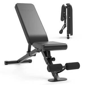 lot 63482 image: leikefitness Adjustable Weight Bench Foldable Workout Exercise Bench with Automatic Lock for Upright Incline Decline and Flat Full Body Exercise (GM58101(BLACK)) - Retail $109.56