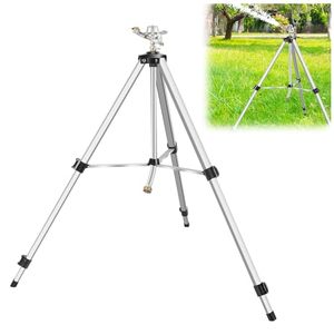 lot 63486 image: Heavy Duty Impact Sprinkler on Tripod Base, 50 Inch Tripod Sprinkler for Yard Large Area, Extra Tall 360 Degree Rotating Lawn Sprinkler with Brass Nozzle, Waters Up to 90 Ft,Legs Extend Up to 50