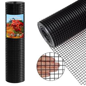lot 63496 image: Thinkahead Black Hardware Cloth 12 inch 24 X 100 ft 19 Gauge Vinyl PVC Coated Wire Mesh Roll Galvanized Welding Chicken Wire Fencing, Garden Fence, Rabbit Wire, Home Improvement Project. - Retail $79.99