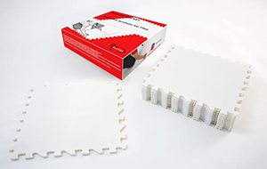 lot 63742 image: Potent Skate-Able Synthetic Ice Tiles (18x18) 10-pack - Safe for Skates, Expandable Hockey Training Surface, Easy to Assemble, Artificial Rink for Backyard, Garage - Train Anytime - Retail $216.99