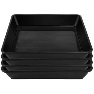 lot 63746 image: GUGEMEI Square Plant Saucer 4 6 9 10 12 14 16 17 Inch, Plant Water Dray Tray, Durable Plastic Plant Trays for Indoors, Plastic Flower Plant Pot Saucer, Plant Drip Tray Outdoors(17 inch,4 Pack)