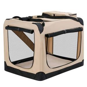 lot 63815 image: HICC PULE Collapsible Portable Dog Crate, 36 Inch Large Dog Crate Ideal as Travel Dog Crate for LargeMedium Dogs, 3-Door Soft-Sided Pet Kennel for Indoor & Outdoor, Car Trip, Beige - Retail $89.99