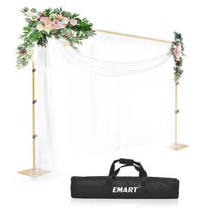 lot 63817 image: EMART Heavy Duty Backdrop Stand 8.5x10ft(HxW) Adjustable Background Support System Kit with Steel Base for Photography, Photo Backdrop Stand for Parties Birthday Video Studio - Gold - Retail $99.55