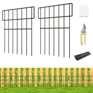 lot 63819 image: 19 Panels Animal Barrier Fence, 20.6 Ft(L) X 17 in(H) No Dig Garden Decorative Fence Rustproof Garden Fence Border for Dog Rabbits Ground Stakes Defense and Outdoor Patio, T Shape