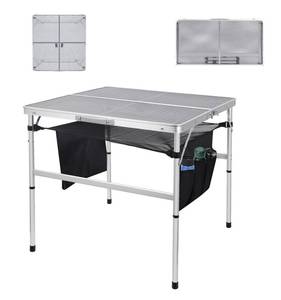 lot 63820 image: WGOS Folding Square Table Grill Table Camping Folding Table 31.5���� Square Table Fold in Half Table with Carry Handle and Storage for BBQ, Camping, Patio (31.5 x 31.5) - Retail $82.01