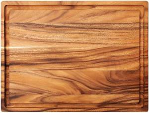 lot 64100 image: Villa Acacia Wood Cutting Board (24 x 18 x 1.25, Acacia  Groove)