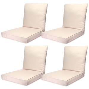 lot 64102 image: Thyle 4 Pieces 24 x 24 x 5 Inch Outdoor Deep Seat Cushion Waterproof Fade Resistant Chair Cushions Single Sofa Cushion with Sponge for Furniture Sofa Patio Chair