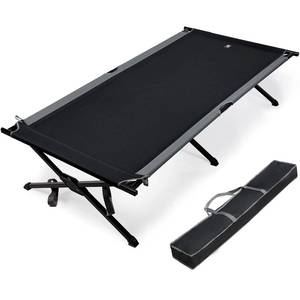 lot 64155 image: EVER ADVANCED Extra Wide Camping Cot for Adults Oversized XXL Sleeping Cots Folding Cot Bed with Carry Bag, 84.3 L x 41.9 W, Support to 550 lbs - Retail $115.62