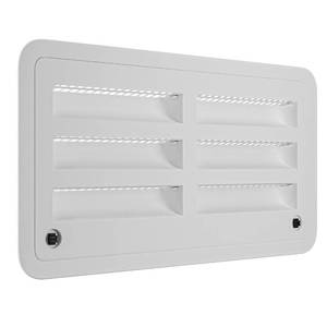 lot 63813 image: Leisure Coachworks RV 20 Refrigerator UpperLower Side Wall Vent with Mesh Insect Screens for Campers Trailers (White)