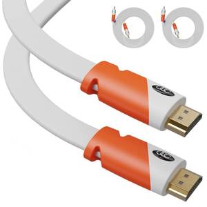 lot 63906 image: Ultra Clarity Cables Flat HDMI Cable 10 ft - 2 Pack - High Speed HDMI Cord - Supports, 4K Video, 2160p, Latest Standard, HDCP 2.2 Compliant - 10 Feet