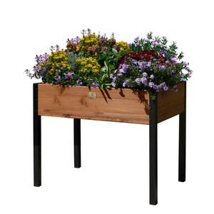 lot 63915 image: Notume Raised Garden Bed 36x24x29-inch Mobile Elevated Wood Planter Raised Garden Beds Outdoor Planters for Outdoor Plants Elevated Garden Bed Raised Planter Boxes Outdoor with Legs(Brown) - Retail $106.78