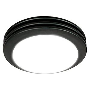 lot 63926 image: Akicon Ultra Quiet Bathroom Exhaust Fan with LED Light 80CFM 2.0 Sones Round Bathroom Ventilation Fan with Frosted Glass Cover Matte Black Finish (Matte Black) - Retail $139.98