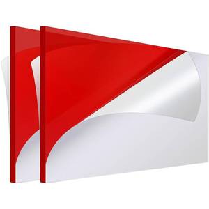 lot 63934 image: Roowest 2 Pcs 18 x 24 Inch Acrylic Sheet 316 Thick Cast Sheet Acrylic Board Plastic Panels for Craft, Art, and Display Painting Shelf DIY Signs Cut to Size(Red, 18 x 24 Inch, Red)