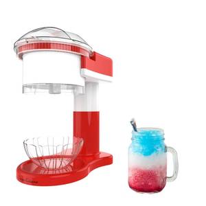 lot 63940 image: Classic Cuisine Shaved Maker-Snow Cone, Italian, Slushy Machine for Home Use, Countertop Electric Ice ShaverChipper with Cup, RedWhite