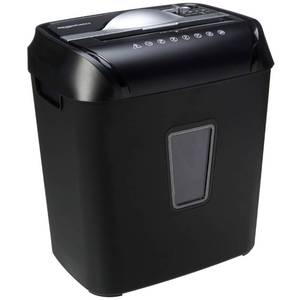 lot 63943 image: Amazon Basics 12 Sheet Cross Cut Paper and Credit Card Home Office Shredder with 4.8 Gallon Bin, Black