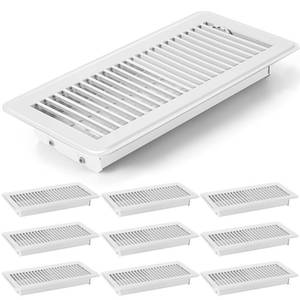 lot 64053 image: Retisee 10 Pcs 4x12 Inch White Floor Vent Covers Heavy Duty Floor Register Easy Installation Metal Vent Covers Adjustable with Rust Proof Finish for Home Floor Decor