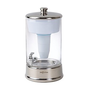 lot 64058 image: Culligan ZeroWater 40-Cup Ready-Pour 5-Stage Round Glass Water Filter Dispenser with 5-Stage 0 TDS Water Filter �� IAPMO Certified to Reduce Lead, Chromium, and PFOAPFOS