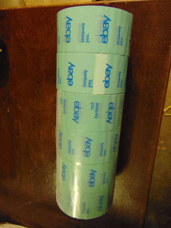 lot 1049 image: (6) rolls blue eBay packing tape, 2 x 2.2 ml thick x 75 yards