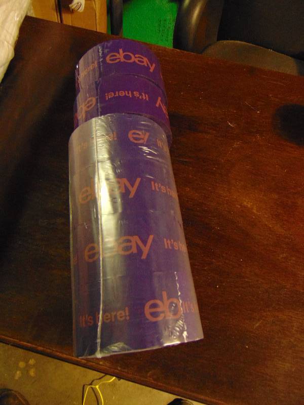 lot 1050 image: (6) rolls purple eBay packing tape, 2 x 2.2 ml thick x 75 yards