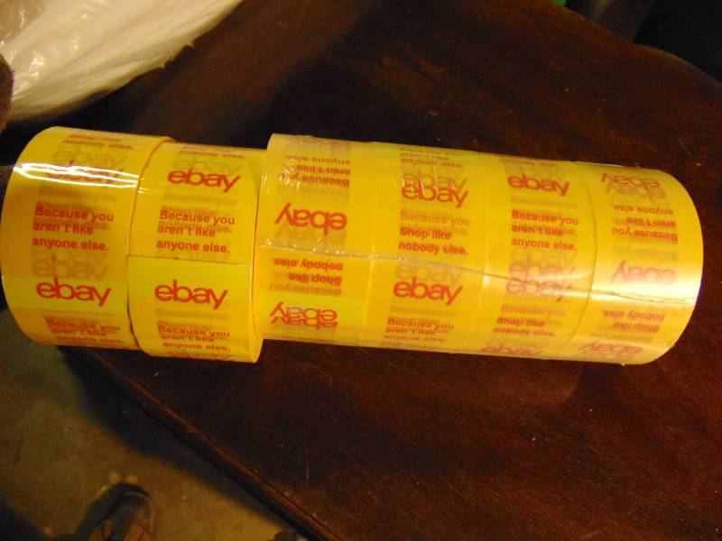 lot 1052 image: (6) rolls yellow eBay packing tape, 2 x 2.2 ml thick x 75 yards