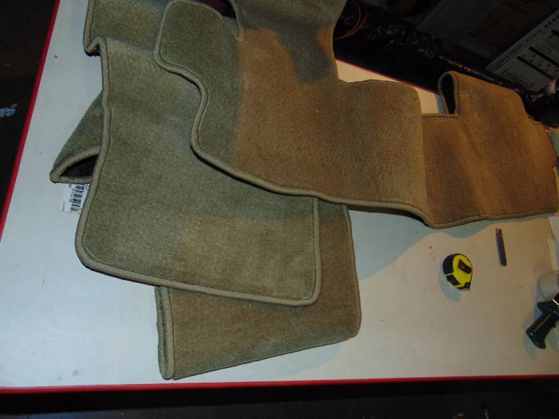 lot 1190 image: (4) piece auto mat set, unknown brand, tan carpet rubber back