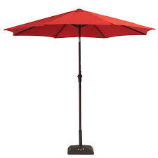 lot 1215 image: Hampton Bay 7-12 Steel Patio umbrella, Ruby (Red)
