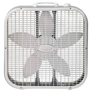 lot 1788 image: Lasko 20in Energy Efficient Box Fan with 3 Speeds 22 H White B20201 (Blades Lightly Clip Inside Of Cage)