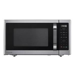 lot 1793 image: Vissani 1.6 cu. ft. Countertop with Sensor Cook Microwave in Stainless Steel. (Large Dent On Top)