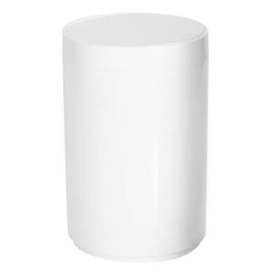 lot 1813 image: mDesign Small Round Plastic Trash Can Wastebasket, Garbage Container Bin with Swing Top Lid - for Bathrooms, Kitchens, Home Offices - 1.3 Gallon5 Liter - White
