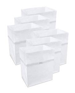 lot 1838 image: Clean Cubes 13 Gallon Disposable Trash Cans (6-Pack). Reusable Garbage and Recycling Bins for Parties, Events, and More (White - 18 Tall x 14 Wide 10 Deep)