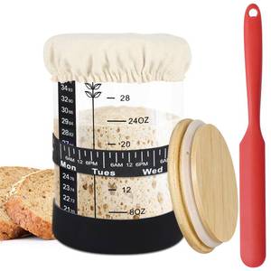 lot 1846 image: JunVpic Sourdough Starter Jar Kit, 35 oz Glass Sour Dough Bread Supplies with Making Tools Set for Easy Sourdough Starter