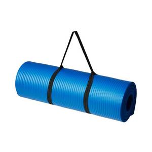 lot 3047 image: Amazon Basics Extra Thick Exercise Yoga Gym Floor Mat with Carrying Strap, 74 x 24 x .5 Inches, Blue